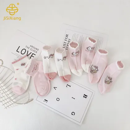 Cartoon KT Cat Socks Mesh Breathable Girl