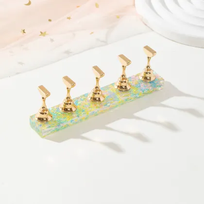 Qianya 2024 Nail Practice Holder: Laser Glitter Magnetic Nail Tips Holder