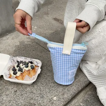 Custom Durable Reusable Zipper Ladies Tote Bucket Bag