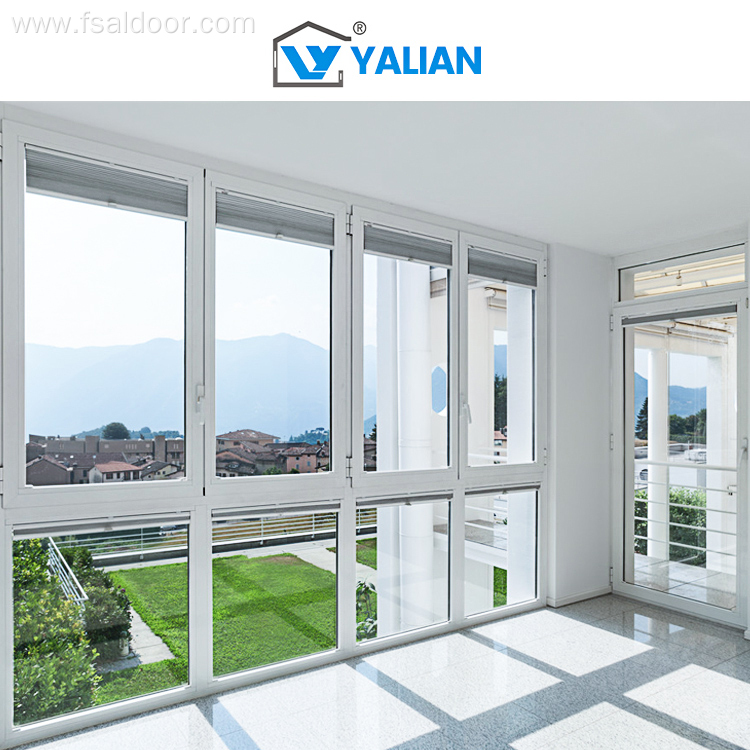 Modern Style Aluminum Casement Windows Tempered Glazing