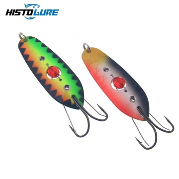 Customized 15g Rotating Sequin Trout Metal Bait Spoon Lure with Luminous Bead