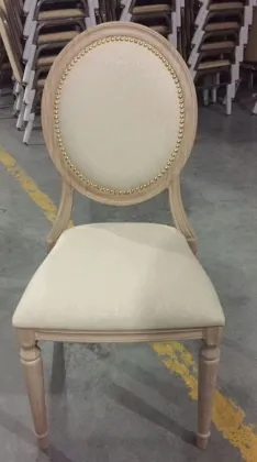 Factory Sale Wood Grain Stackable White Dining Banquet Aluminum Louis Chair