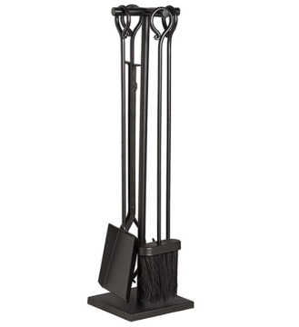 Modern Black Fireplace Tool Set - Elegant and Functional Hearth Accessories