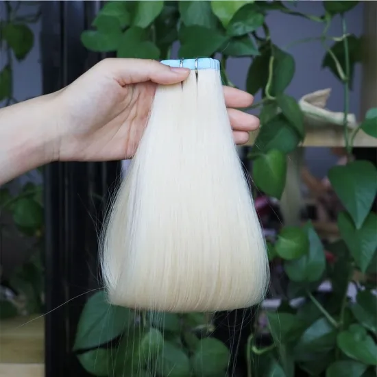 100 Real Virgin Human Hair Blonde Remy Double Drawn Tape Ins Hair Vendor Russian Tape Hair Extensions