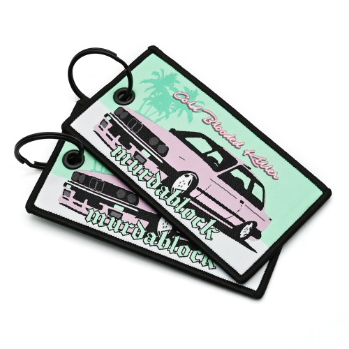 Letter Woven Fabric Car Logo Embroidered Keychain