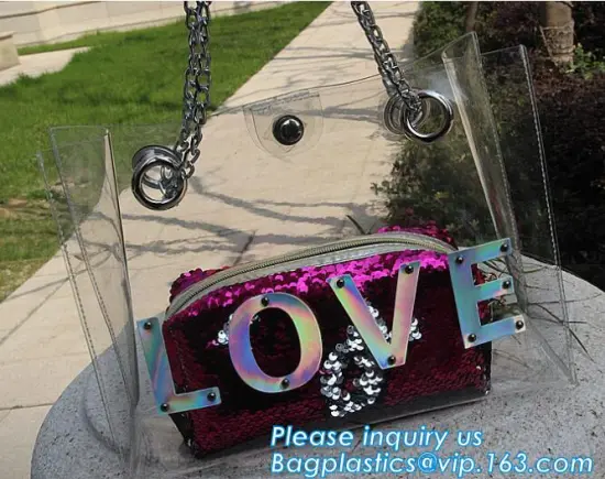 PVC material shoulder bags, women shoulder bag clear pvc crossbody bag, jelly shoulder tote bag