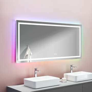 RGB Smart Wall Mirror with Bluetooth Music for Hotels