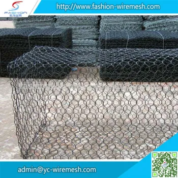 Galvanized iron wire gabion weir