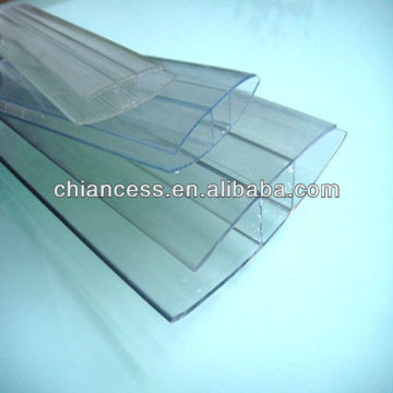 Plastic joint polycarbonate PC connector profiles for pc sheet