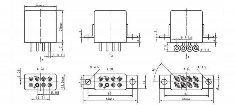 نقشه های ابعادی JQX-20M و جزئیات نصب