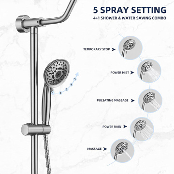 Height of Rain Shower Head Mixer Rail Fixture Set