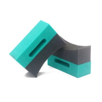 Green Curved Car Tire Cleaning Polish Waxing Sponge