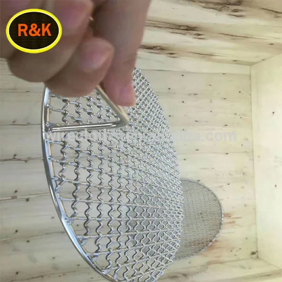 Barbecue crimped wire mesh woven grill plate