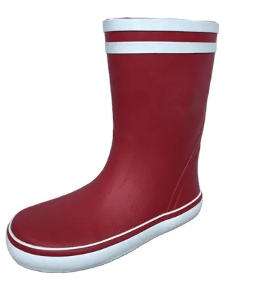Hot Sell Red Color Waterproof Rubber Kids Rain Boots