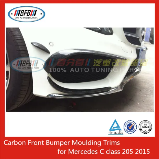 Carbon Fiber Front Bar Grill Fins Trims Fit For Mercedes C class 205 2015