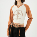 Fashion&#39;s Fashion Retro Rose Print Top Top