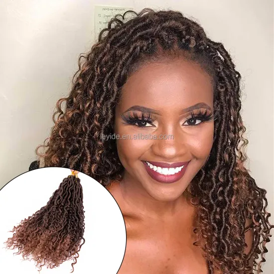 Alileader River Goddess Locs Crochet Hair With Curly Ends Pre-Looped Synthetic Crocht Braid Twist Goddess Faux Locs Hair