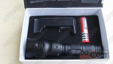 Water Resistant T6 350 150g  350lumen Led Diving Torch With 18650 Li-ion Battery For Camping, Hiking