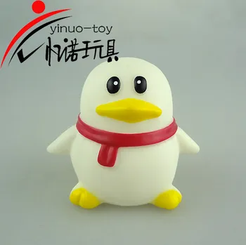 Eco-friendly PVC Material White Penguin with Red Crarf Christmas Penguin with Lights