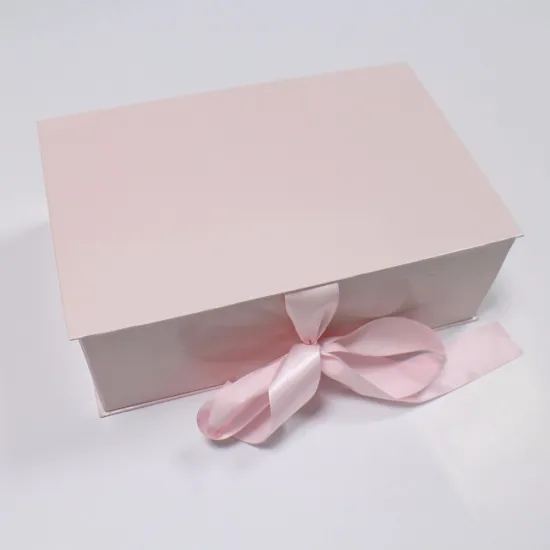 magnetic closure folding pink gift box