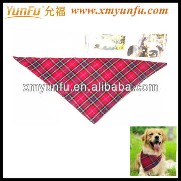 Cotton Red Lattice scarf dog Pet Triangle Scarf