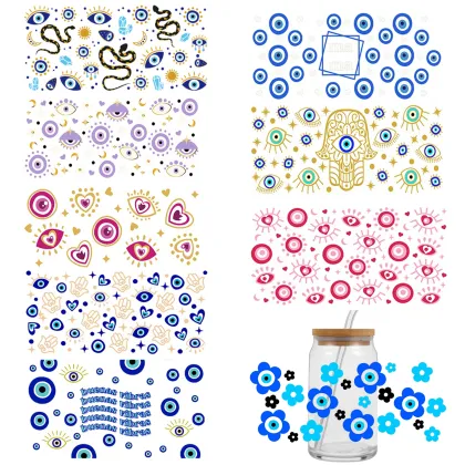 Wholesale Fashion 16oz Libbey Glass Waterproof 3D Transfer Stickers for Fall Cups