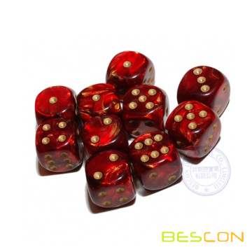 Pearlized 6 Sided Dice with Golden Dots