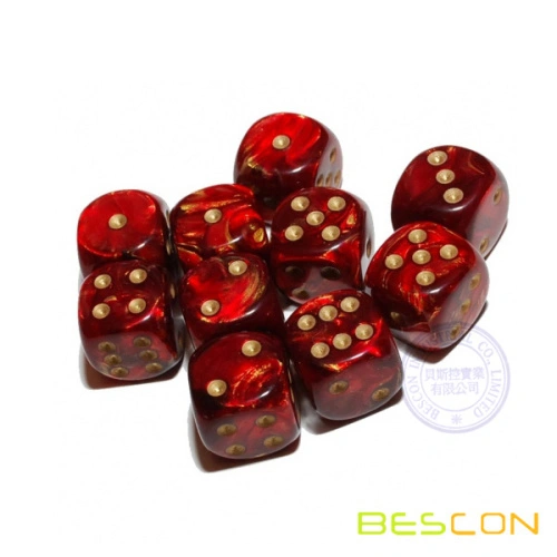 Pearlized 6 Sided Dice with Golden Dots China Manufacturer