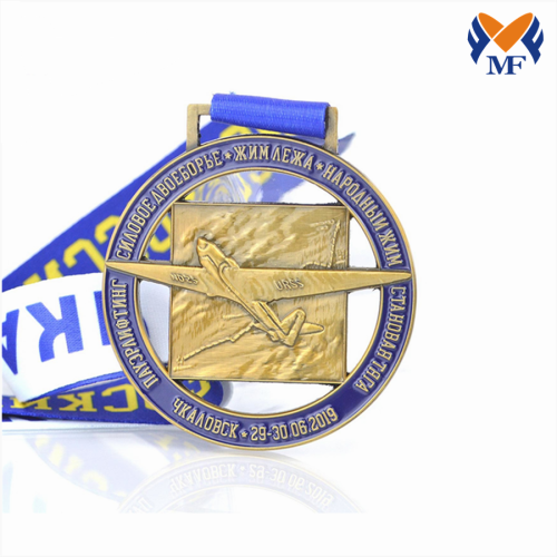 Medalhas de avião de metal redondo de prêmios personalizados