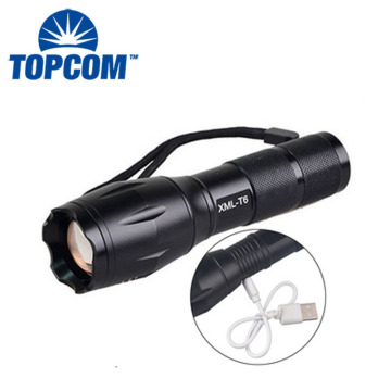 Rechargeable Tactical Headlight with 5 Modes, Dimmable & Zoom Function - USB Charging