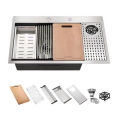 Stylish Multi-Functional Kitchen Sink with Cup Washer: SUS201/SUS304 Stainless Steel Above-Countertop Option