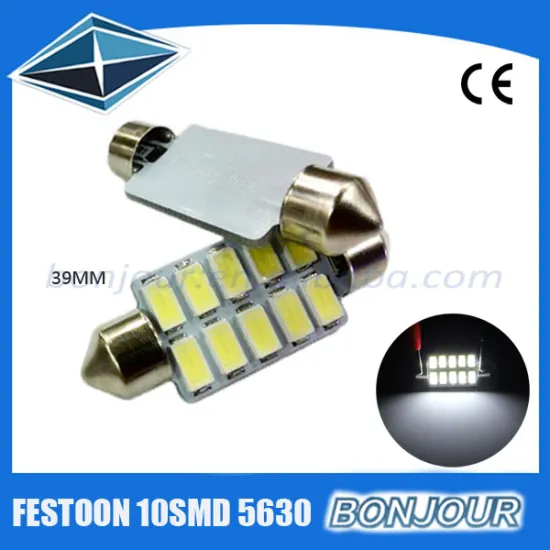 Auto 12v 24v Super bright car led light 5730 39mm 10 SMD festoon Canbus led lights
