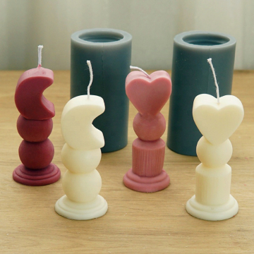 Intodiy Heart Moon Setceter hình học nến 3D