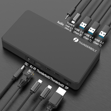 Station d&#39;amarrage Thunderbolt3 10in1 USB C Hub