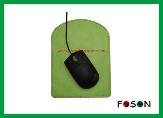Green Ergonomic Fake Gel PU Leather Mouse Pad With Wrist Re
