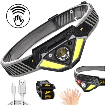 USB Rechargeable Head Lamp with Induction Motion Sensor, LED Head Torch for Camping and All-Purpose Use