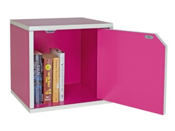 Cute Pink Colored Cardboard Toy Storage Box With Door