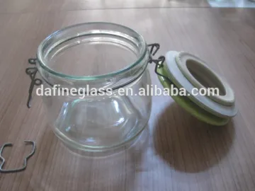 beverage Storage sealed glass jars with glass lid in china