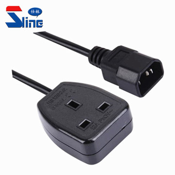 PDU Power Extension Cold IEC C14 Αρσενικό σε Ηνωμένο Βασίλειο 3 PIN θηλυκή υποδοχή BS1363 Προσαρμογέας