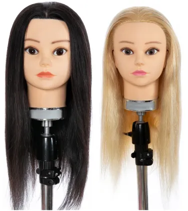 First Beauty Training Mannequin Head Training Dummy Doll Head Black Mannequin Human Hair 100% Human Virgin Hair Remy Hair Female