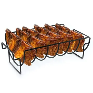 Non-Stick Beef, Lamb, and Rib Roast Racks for Barbecue and Grill
