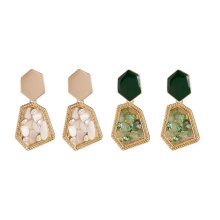 Dangle chandelier Beige Geometric Gravel-drop Oil Statement Earrings for Women Girl