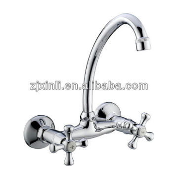High Quality Dula Handle Brass Kitchen Mixer, Polish and Chrome Finish
