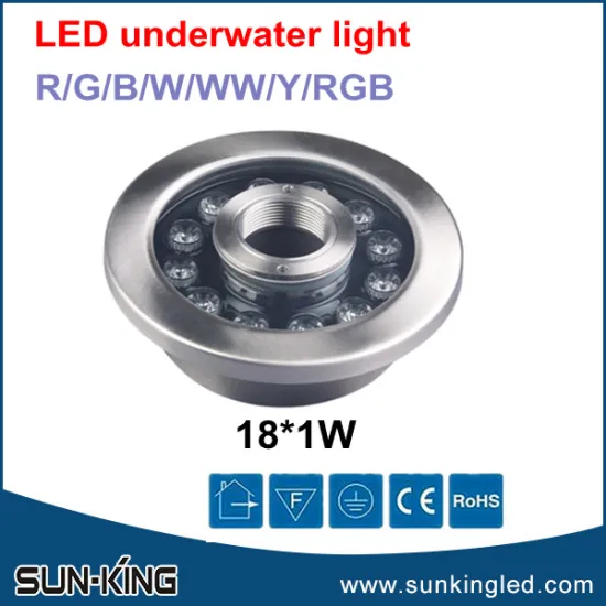 Savety low voltage led 24V fountain lamp 18W led stainless steel underwater light ip68