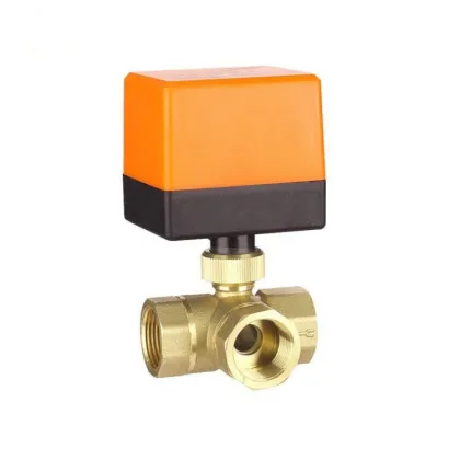 Electric Brass Female Three -way Ball Valve