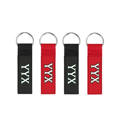 Solid color wristlet PP strap nylon lanyard keychain