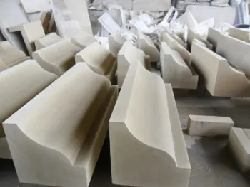 beige limestone cornice 