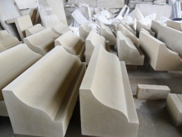 beige limestone cornice 