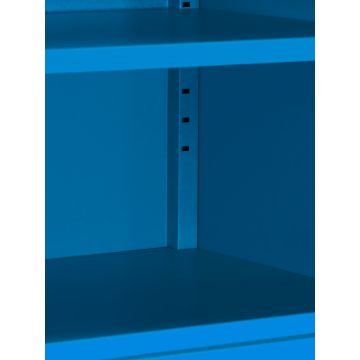 Gabinetes de almacenamiento de metal azul utilitario