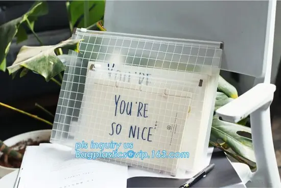 PE & PP double slider wholesale pe plastic file pouch with zipper, PP Plastic Slider Zip Lock A4 Doucment Files Holder Bag, A4